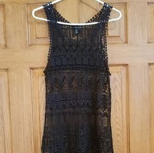 Forever 21 black crochet cover up